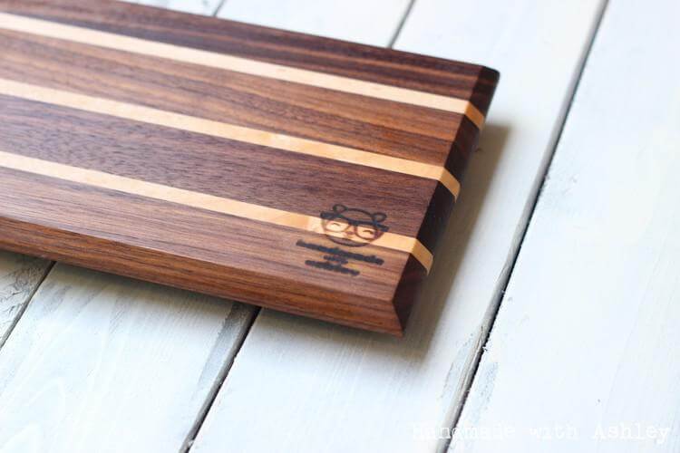 Walnut Cutting Board with Maple Stripes